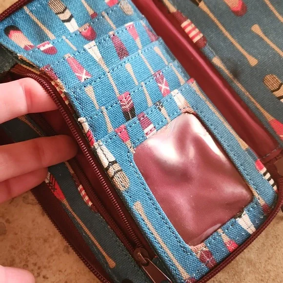 Kavu Blue Paddle Print Wallet And Phone Carrier - Picture 4 of 7